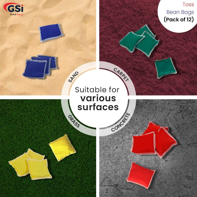GSi Mini Toy Bean Bags | Used for Physical Education, Outdoor & Hand toss Games, Fun Activities Equipment for Kids | Made of Premium Cotton Fabric with Superior overlock Stitching | Pack of 12 - Image 4